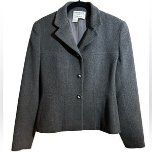 Charles Gray London Charcoal Gray Wool Cashmere Blend 3 Button Blazer Size M